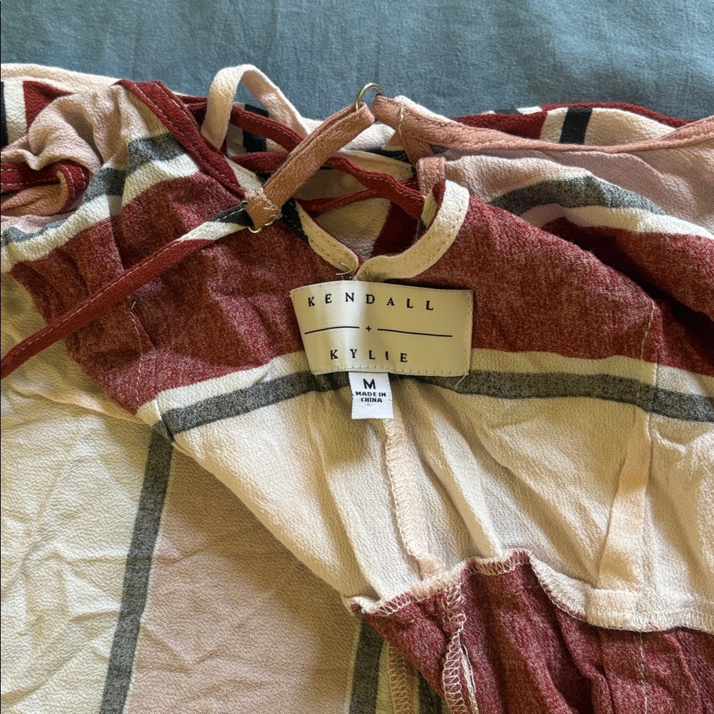 Kendall & Kylie Pink, Cream & Red StripedWomen’s One-Piece Romper - Picture 5 of 8